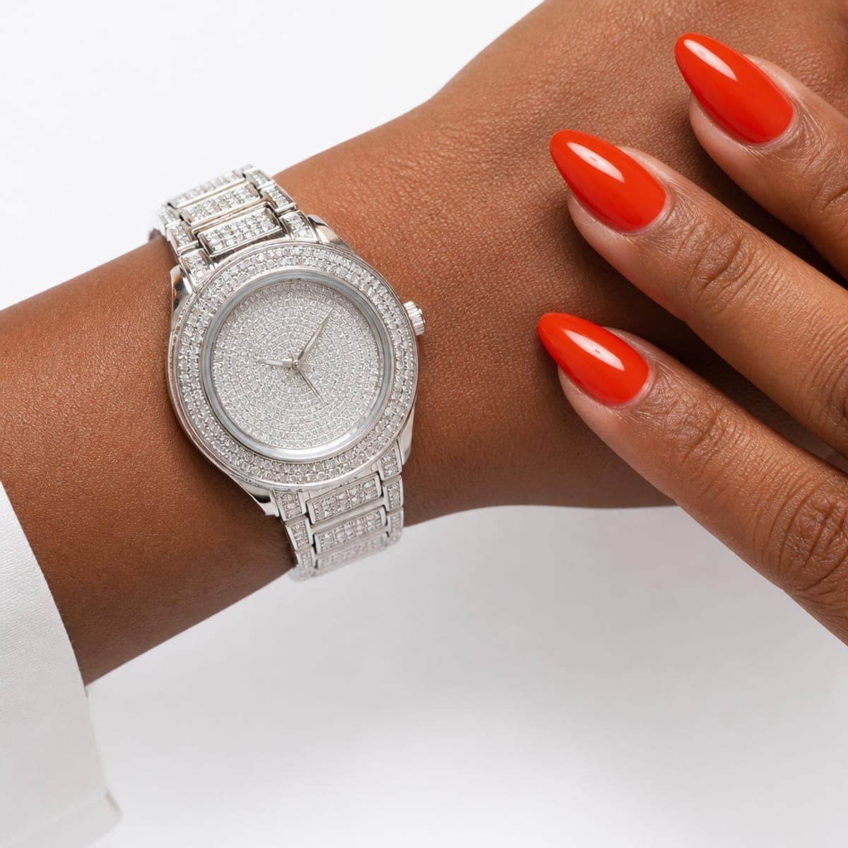 Silver Pavé Statement Watch