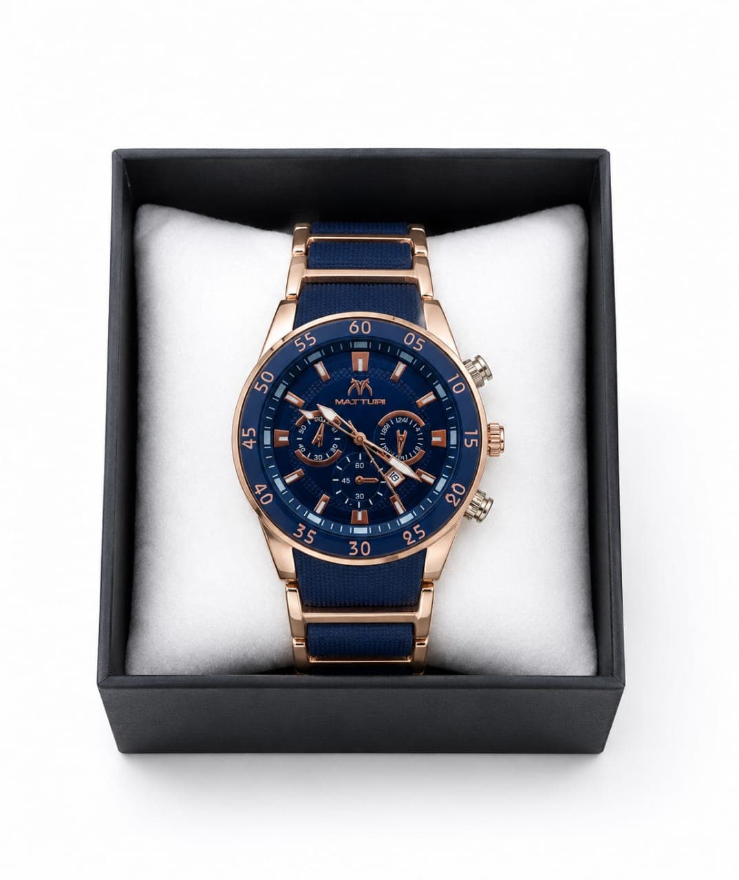 Blue & Rose Gold Chronograph