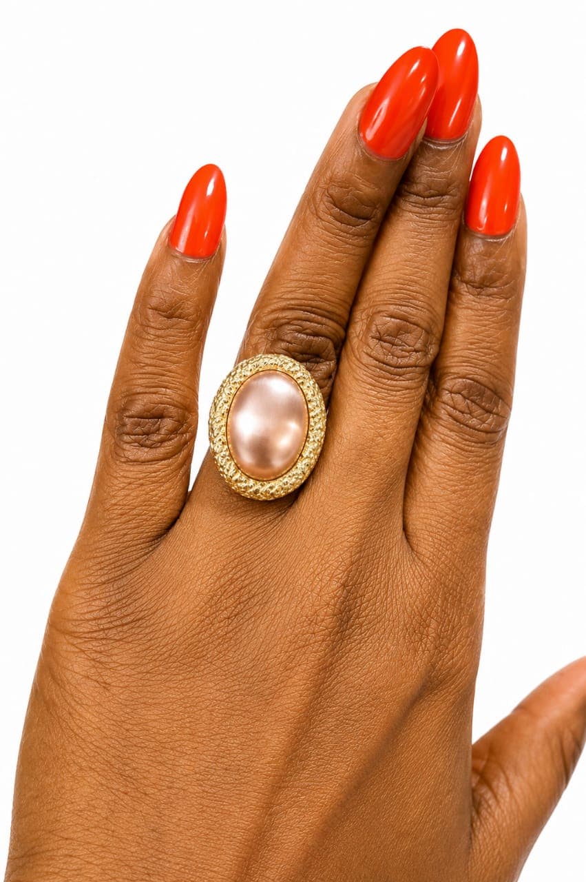 Blush Pearl Statement Ring